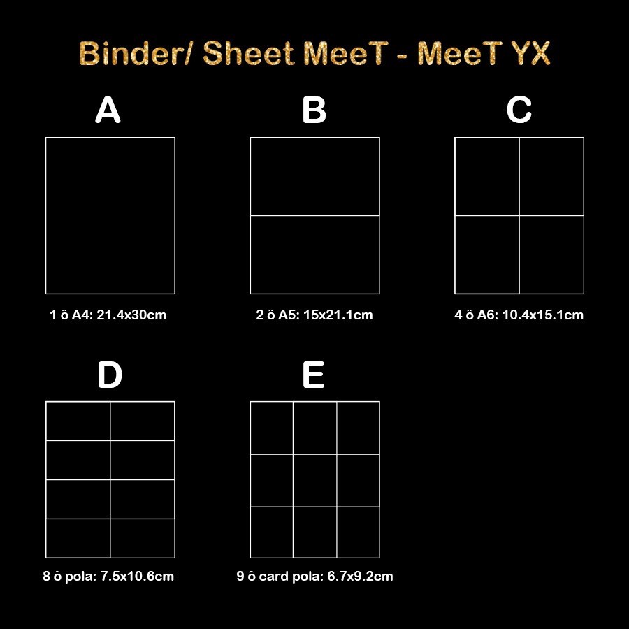 [ĐƯỢC CHỌN] Sheet Meet/ Meet YX chính hãng đựng card, banner, poster, strip cho binder hỗn hợp