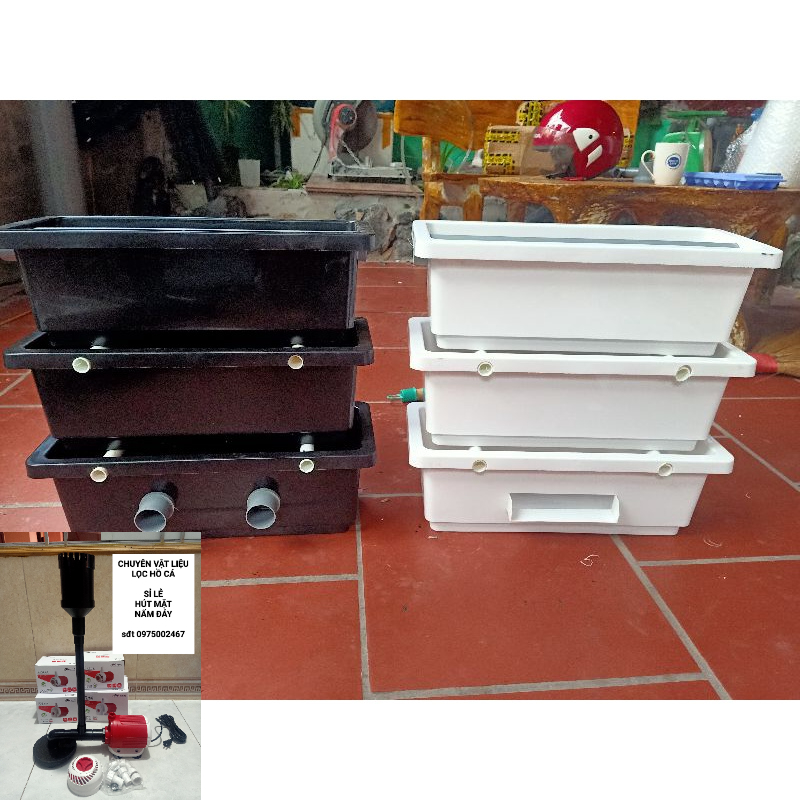 Baki lọc hồ cá lọc dàn mưa ful vật liệu lọc.kt 48 x 20 x 16cm