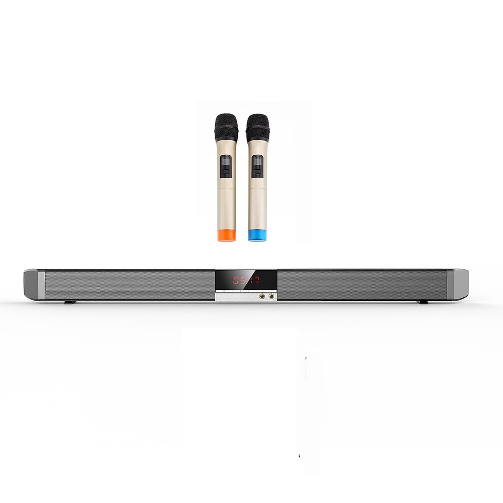 Bộ loa thanh karaoke youtube trên tivi smart SR100 (tặng kèm 2 mic không dây)
