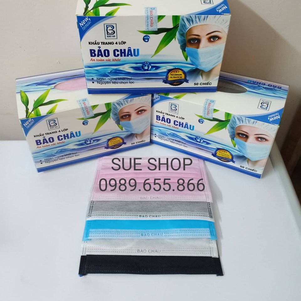 Hộp 50 cái Khẩu trang y tế 4 lớp Bảo Châu