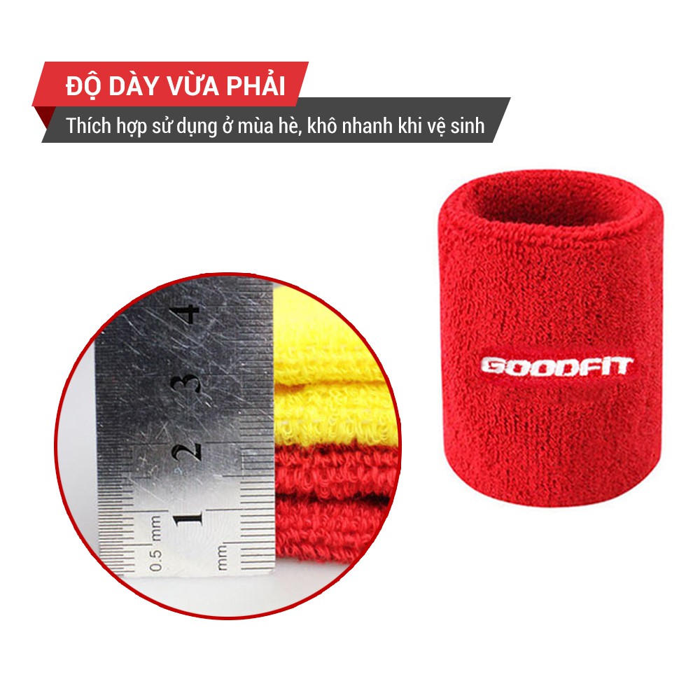 Băng cổ tay thấm mồ hôi GoodFit chất cotton mềm mại an toàn cho da GF303W