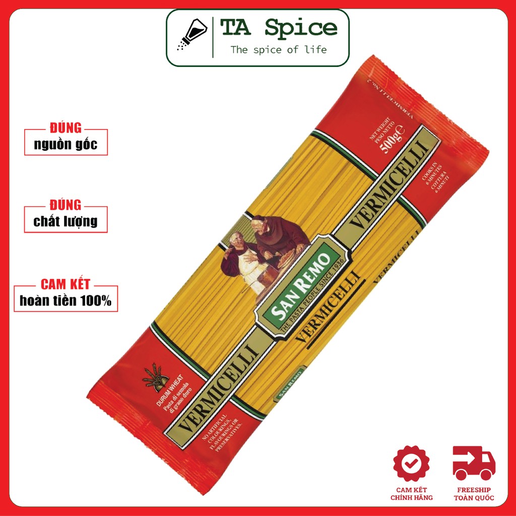 [HÀNG MỚI VỀ] Mì Vermicelli San Remo Số 2 Gói 500g - San Remo Vermicelli No.2