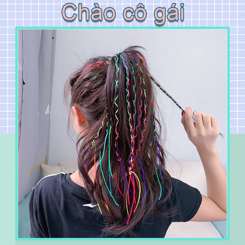 Dây Buộc Tóc Ruy Băng Màu Sắc Bảy Màu Dành Cho Nữ
