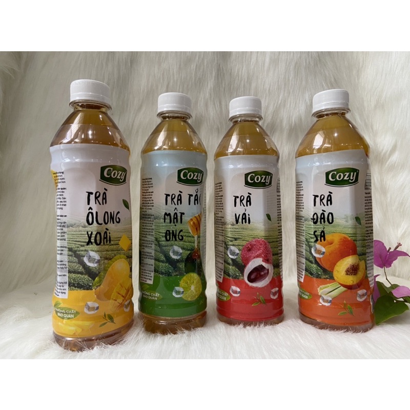 Combo 4 Chai Trà Hoa Quả Đào Sả,Vải , Tắc Mật Ing , Ô Long Xoài /4 Chai*445ml