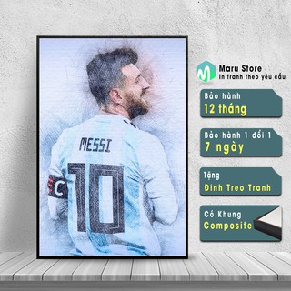 Tranh Canvas Messi Siêu Đẹp, Có Khung Composite, Chuyên Trang Trí Phòng Net và Góc Gaming