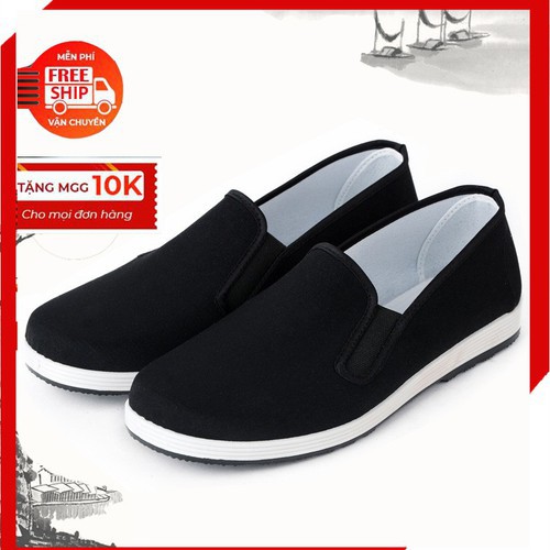 Giày Lười Vải Nam công sở lịch lãm thích hợp đi học đi làm phong cách Giày Mọi thanh lịch, đế chống trơn trượt tiện lợi