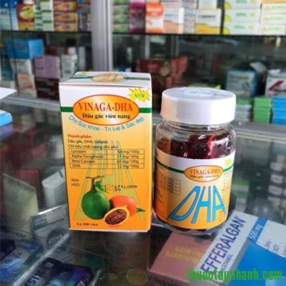 Dầu Gấc Vinaga DHA hộp 100 viên