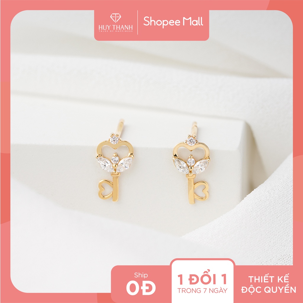 Bông Tai Nữ Vàng 14K BTAM27 Huy Thanh Jewelry