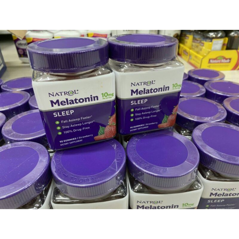 Viên ngậm NATROL MELATONIN GUMMIES 10MG - KẸO SIÊU NGỦ NGON - 1 hộp 90 viên