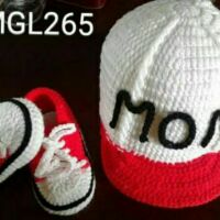 Set giày nón len cho bé