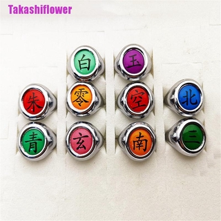Takashiflower + + + Anime Naruto Akatsuki Thành Viên Itachi Sasuke Kim Loại Nhẫn Cosplay