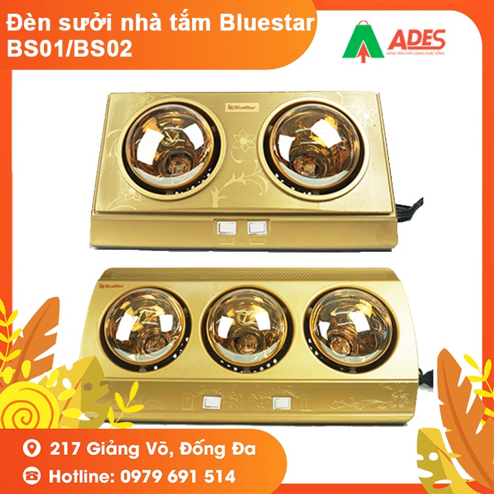 [Mã 154ELSALE2 giảm 7% đơn 300K] Đèn sưởi nhà tắm Bluestar BS01/BS02 2 bóng và 3 bóng - CHÍNH HÃNG BLUESTONE