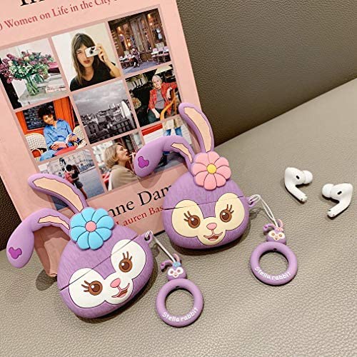 ☘️Tặng kèm dây đeo☘️Case Airpod 1 2 ...Vỏ bao bọc Stella Rabbit đựng tai nghe không dây Thỏ tím cute airpods silicon