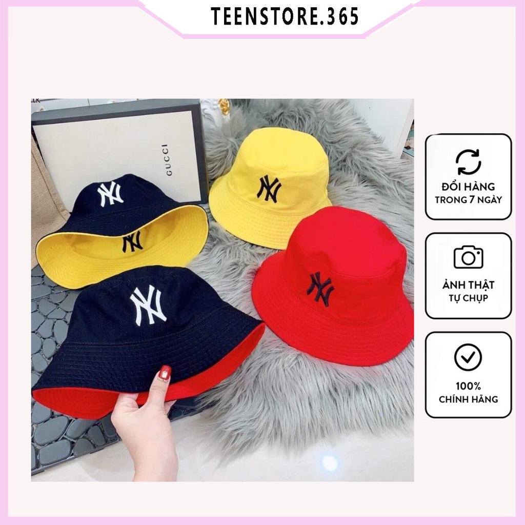 Mũ bucket N.Y 2 mặt B03 chất liệu cotton dày mịn thoáng mát -Teenstore.365