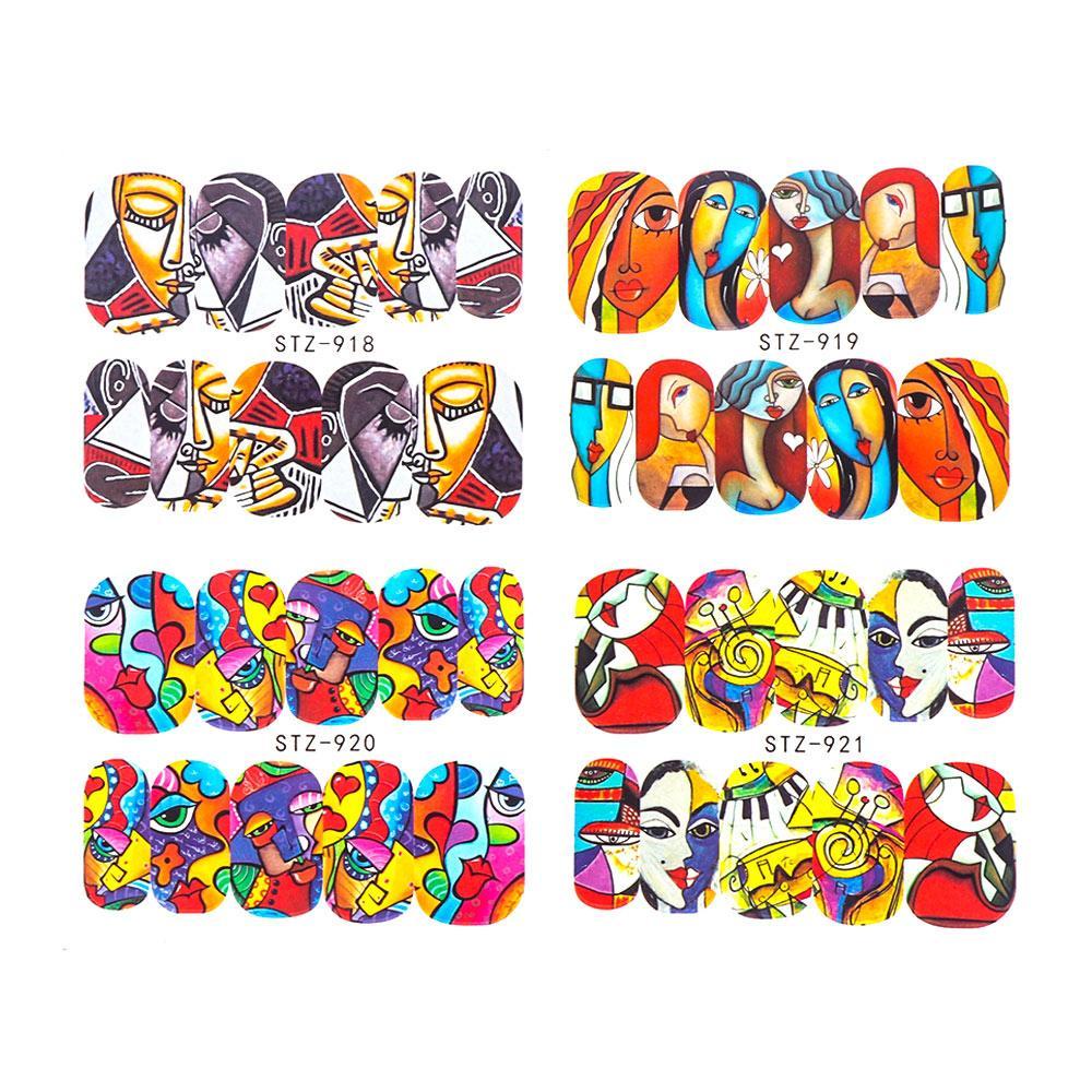 WATTLE 1 / 16 Miếng Dán Móng Tay Hình Cô Gái 3D Quyến Rũ