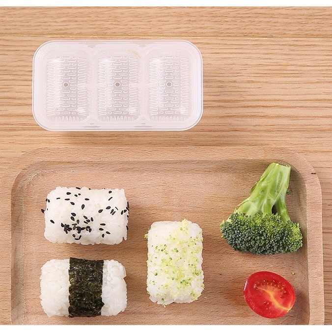 Khuôn làm sushi 3 ngăn, khuôn làm cơm nắm, kimbap