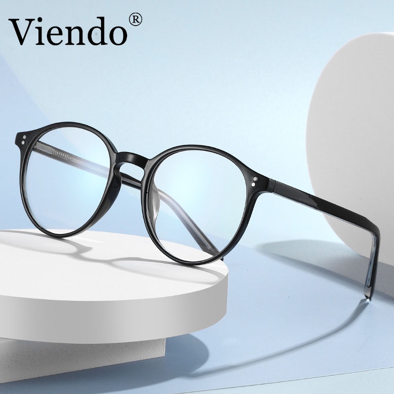 Kính cận VIENDO gọng tròn đổi màu chống ánh sáng xanh chống tia uv thời trang cho nam và nữ