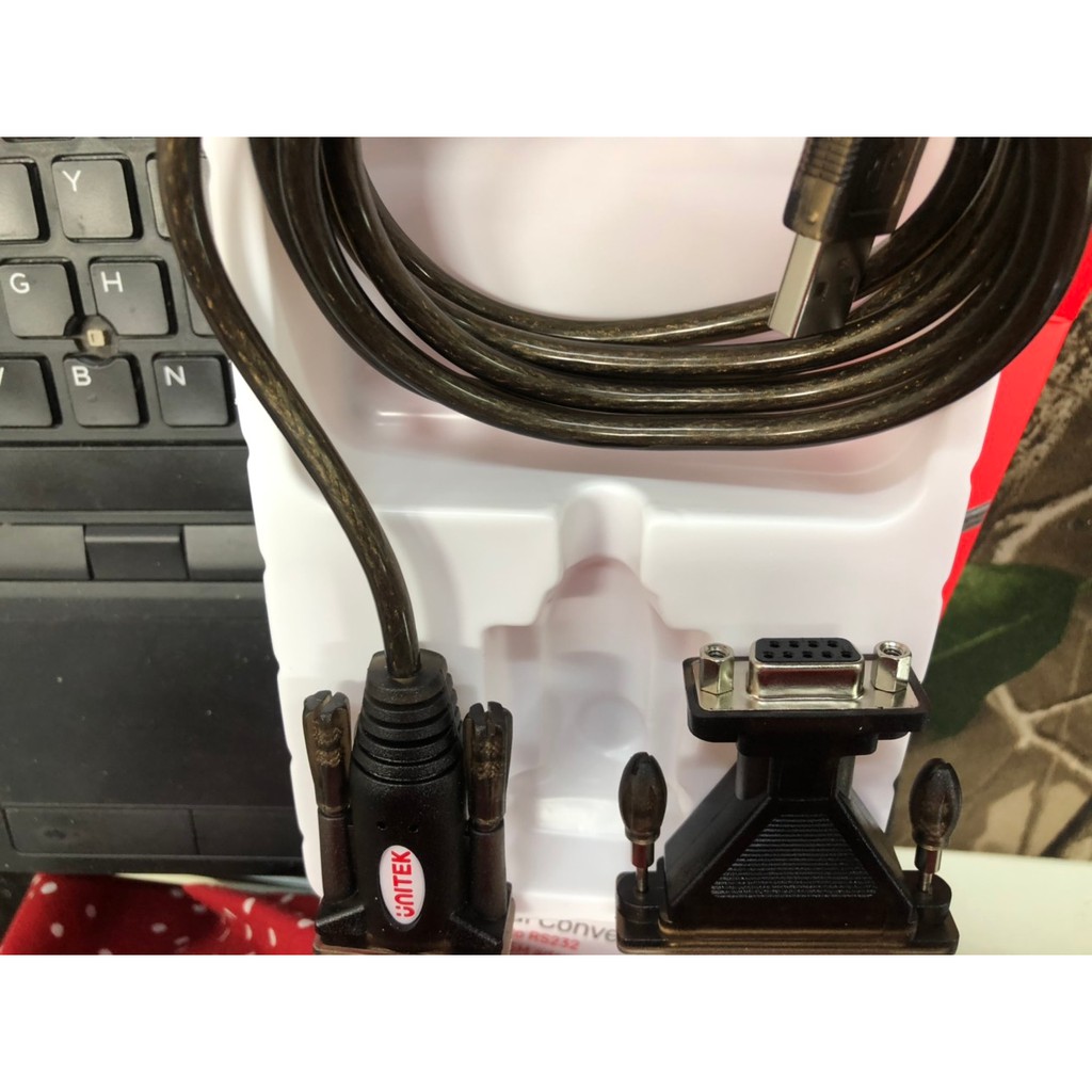 Cáp chuyển USB sang COM 9 RS232 Unitek Y-105A kèm DB9F to DB25M Adapter