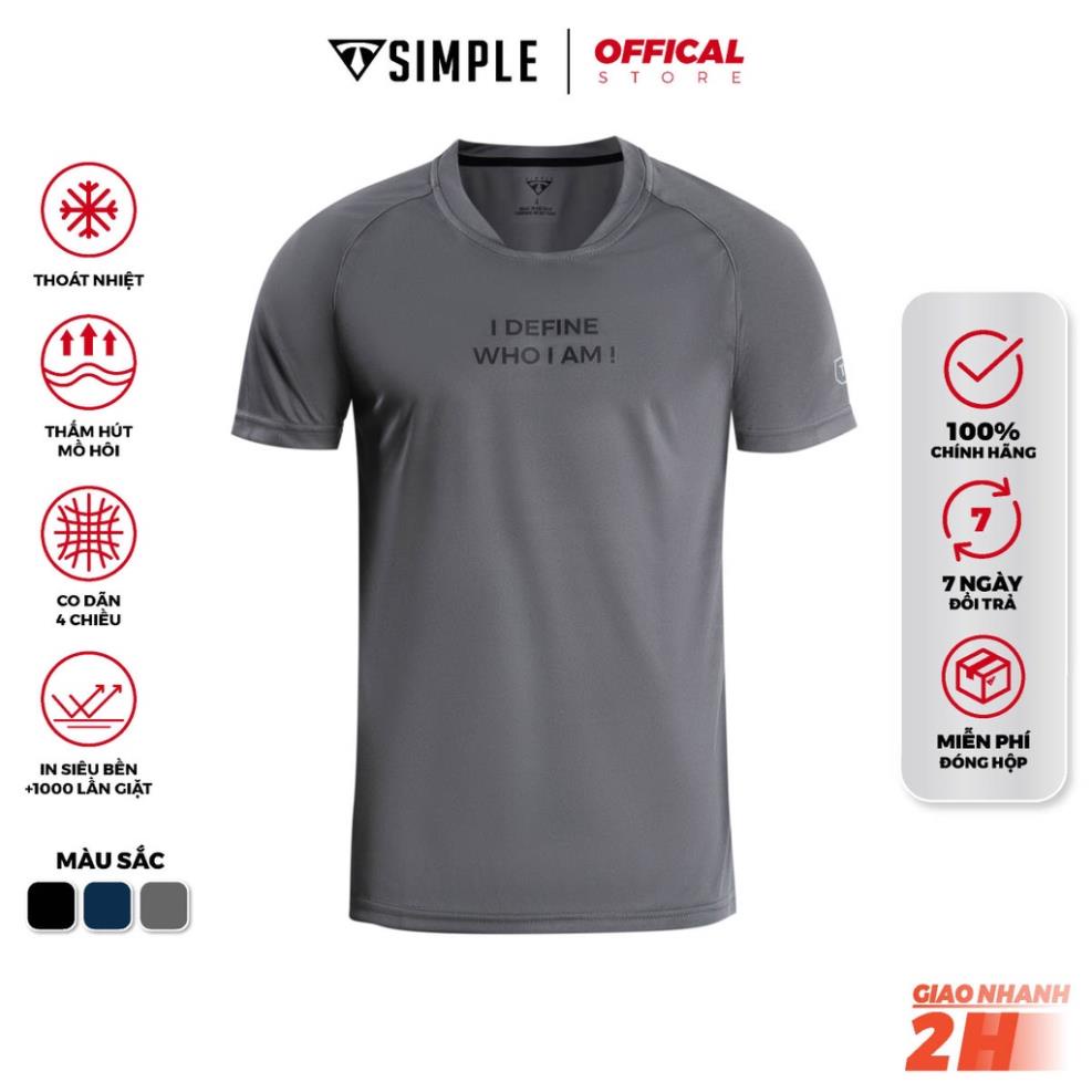 Áo Thể Thao Nam TSIMPLE cổ tròn tay ngắn tập gym vải thun lạnh thoáng mát co giãn chuẩn form AHRBC002 !