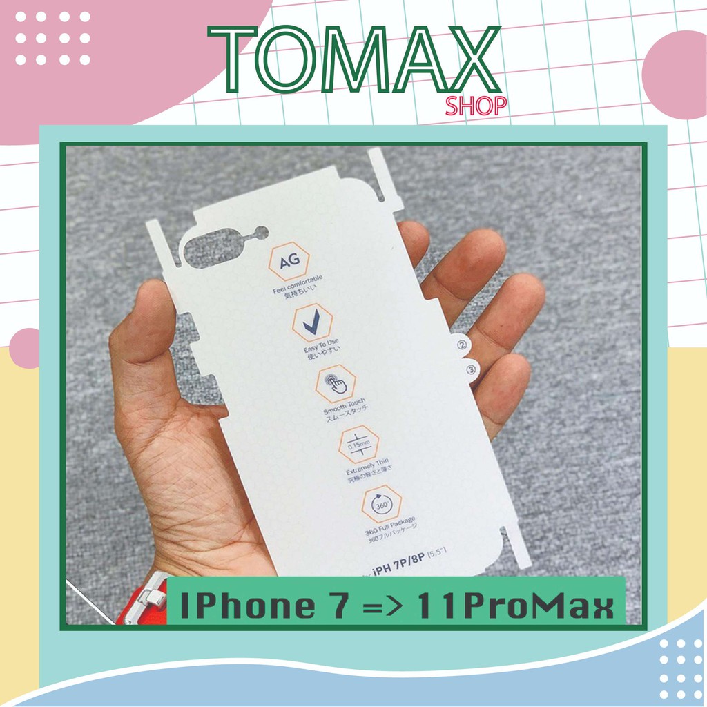 Miếng Dán Lưng IPhone PPF Trong Mờ Chống Vân Tay [Tomax Shop]