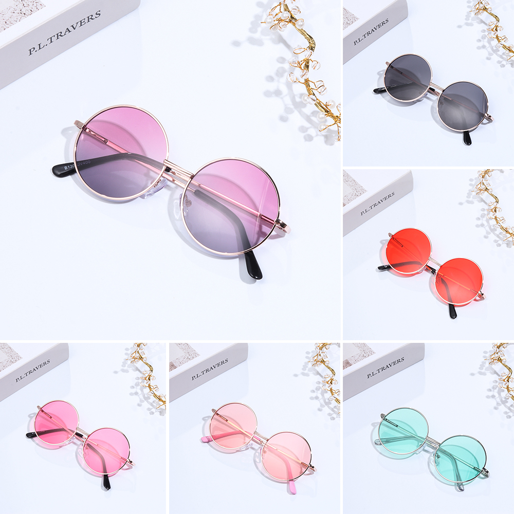 Kính Mát Gọng Kim Loại Tròn Chống Tia UV 400 Phong Cách Retro 2020