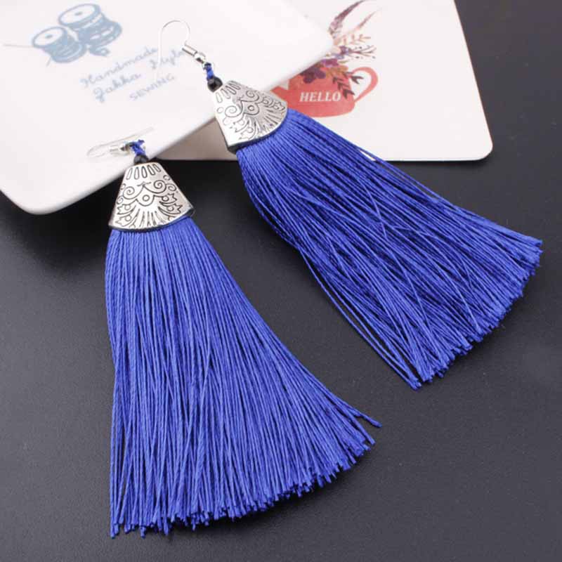 1 Cặp Bông Tai Hợp Kim Dáng Dài Phối Lông Vũ Phong Cách Bohemia Thời Trang Cho Nữ