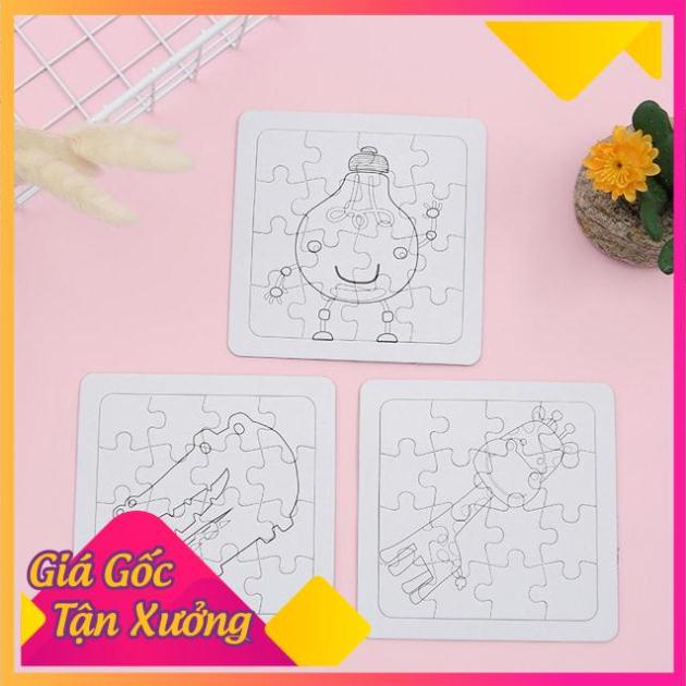 Bộ 3 tranh ghép 15x15cm cho bé tô màu sáng tạo - MỘC XINH