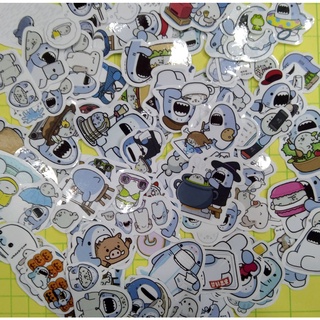 Sticker/ Hình dán cá Mập Nhật Bản (Combo 60 stickers)