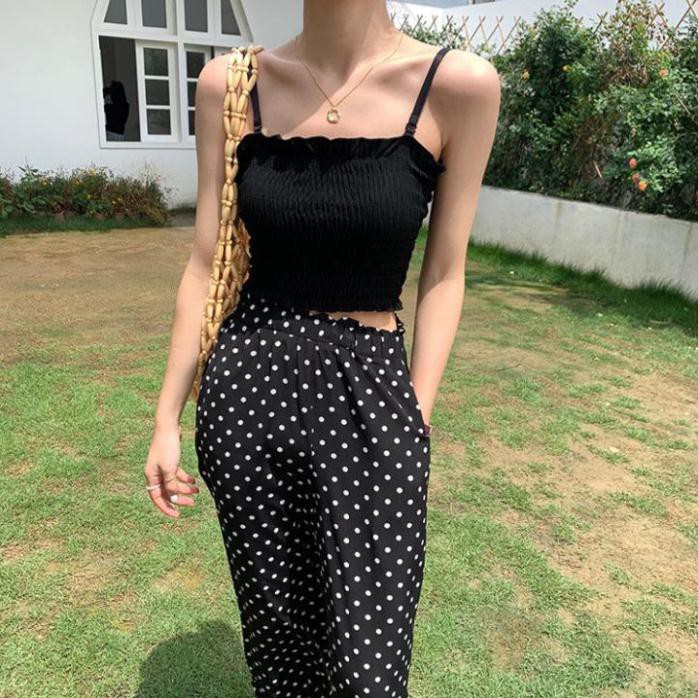 Áo 2 Dây Croptop Bản Nhỏ Có Mút Ngực Ulzzang Hàn Quốc Áo 2 Dây Croptop Ôm Eo