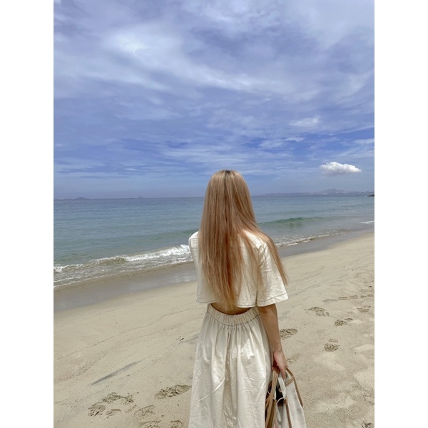 Denim Grass Dress - Đầm dài ở eo lưng- Remmus.vn