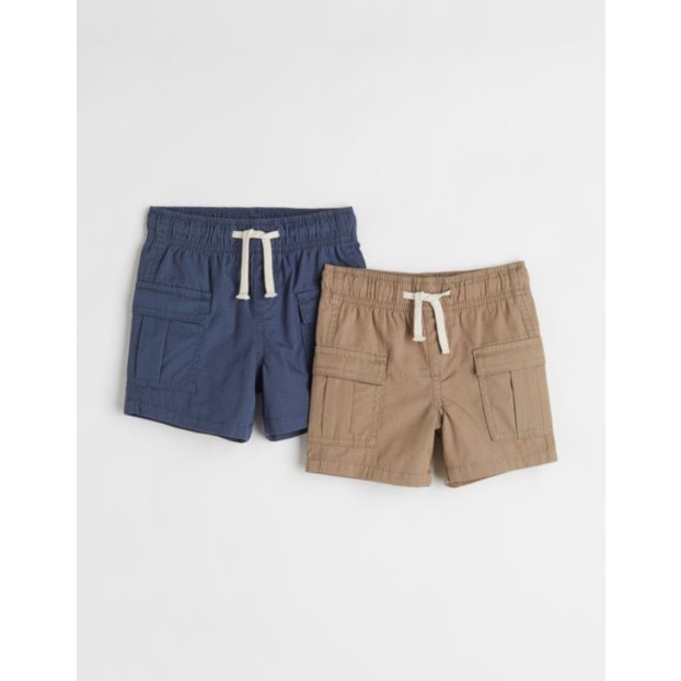 Set 2 quần short vải thô  chính hãng H&M