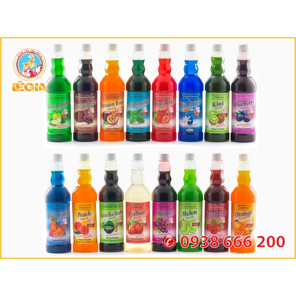 SIRO PIXIE PHÚC BỒN TỬ 730ML - SIRO RASPBERRY SYRUP