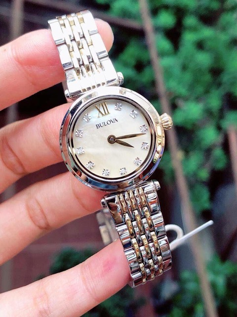 Đồng hồ nữ Bulova 98P154 nhỏ xinh tone demi gold từ Mỹ