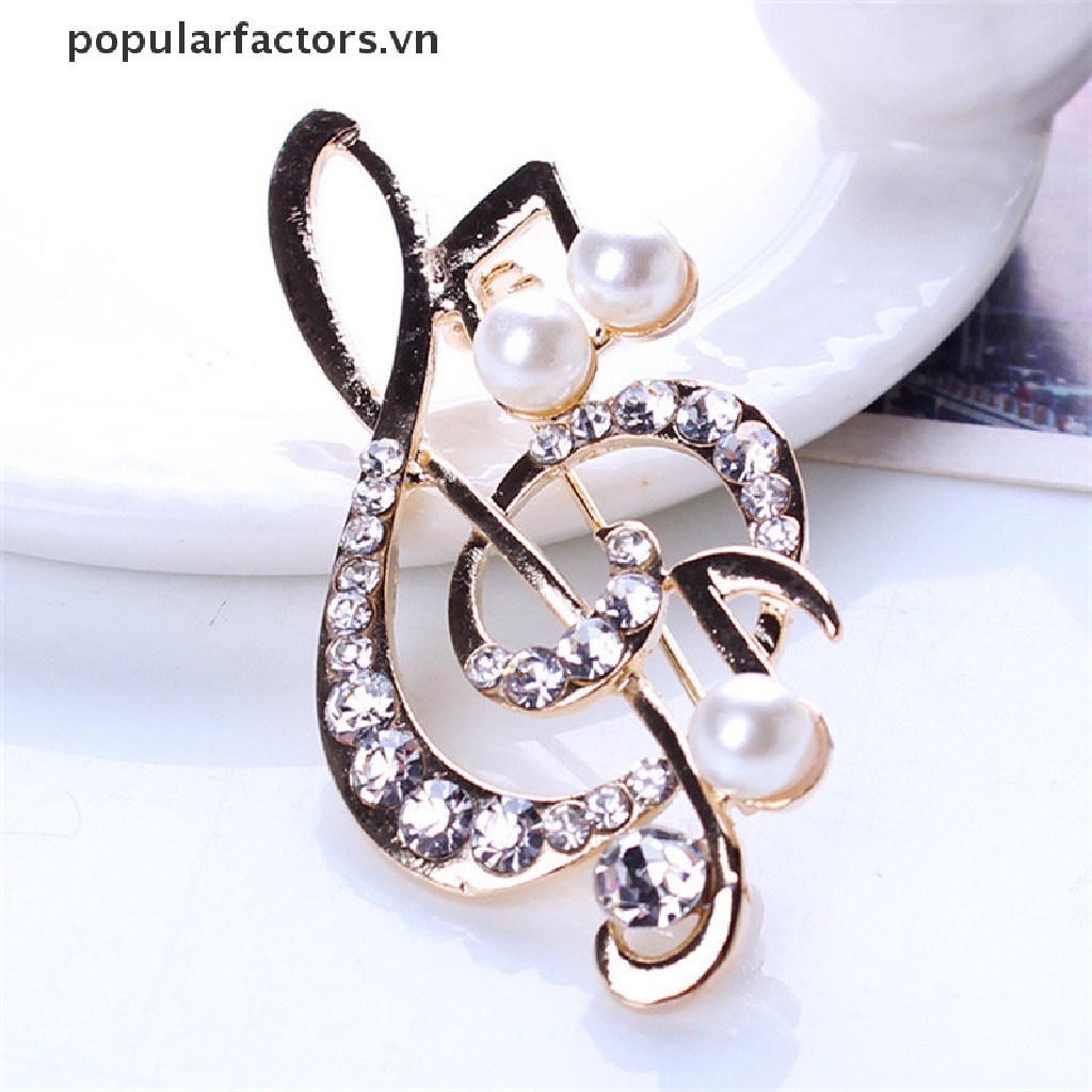 Ghim Cài Áo Hình Nốt Nhạc Đính Đá Thời Trang