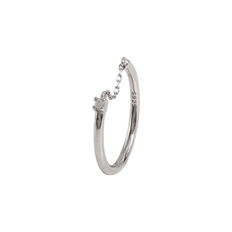 Nhẫn Hở Mạ Bạc 925 Đính Đá Zircon Sang Trọng Thời Trang