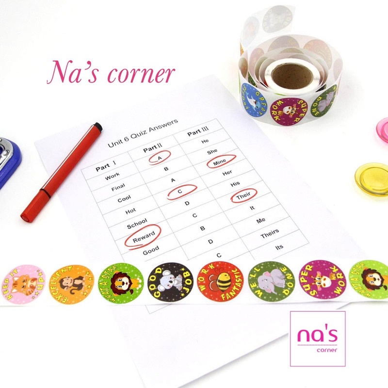 Cuộn 500 tem nhãn dán 2.5cm có keo dán sẵn thank tou happy birthday cảm ơn sinh nhật khen thưởng