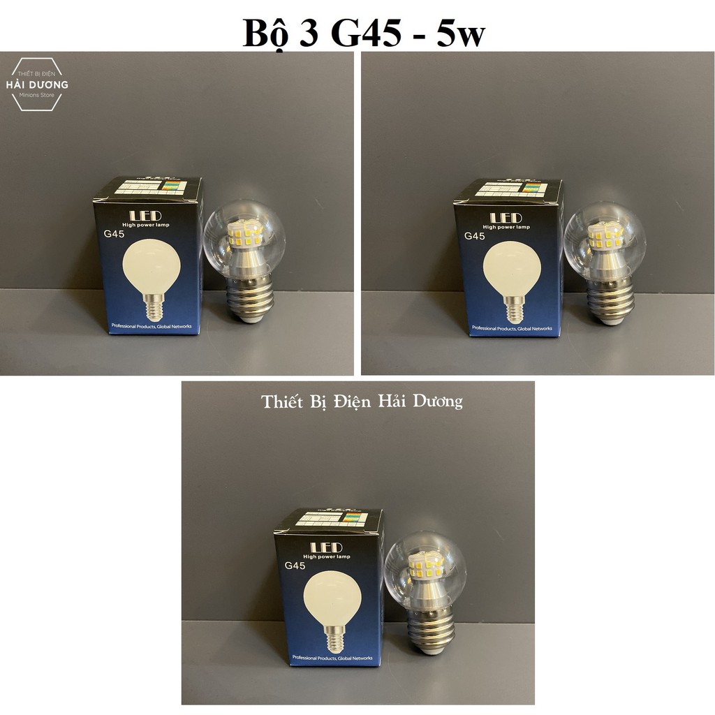 Bộ 3 Bóng Đèn Led G45 3 Chế Độ Ánh Sáng 7w Trắng - Vàng - Trung Tính Đui E27  Chip led siêu sáng - Bảo hành 2 năm