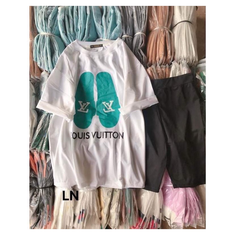 Sét áo đôi dép VL + quần legging lửng TH6
