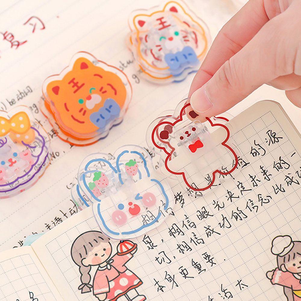 Mmluck Kẹp Giấy Đánh Dấu Trang Sách Trường Học Trong Suốt In Chữ Kawaii