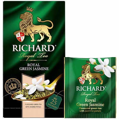 [Hàng Ngoại Có Tem Chống Giả]Trà Royal Teabags - Trà hoàng gia Anh, hộp 25 túi lọc Royal green Jasmine hương hoa nhài