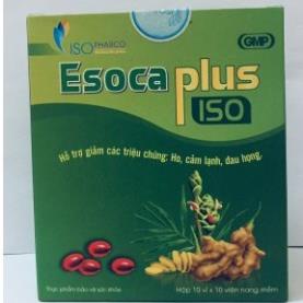 Esoca plus Isopharco – Hỗ trợ giảm ho do viêm họng, cảm lạnh, giảm đau rát họng (100 viên)