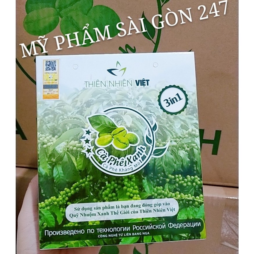 CÀ PHÊ XANH MẪU MỚI NHẤT CỦA THIÊN NHIÊN VIỆT 10 GÓI chính hãng