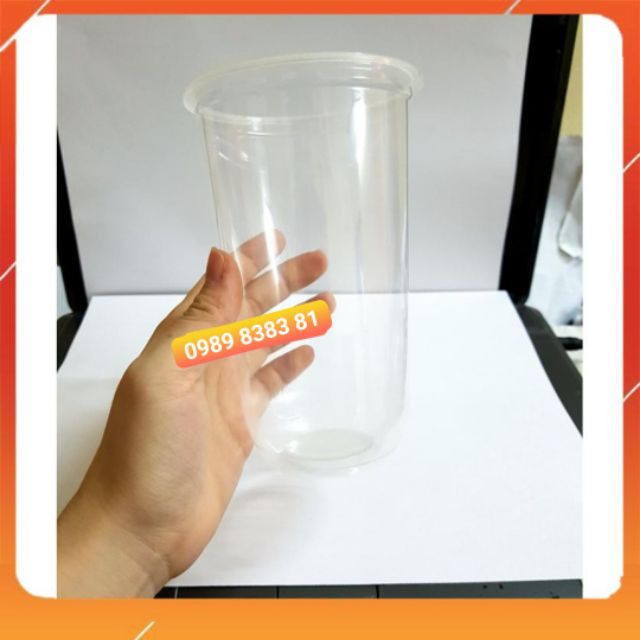 Cốc nhựa nắp cầu đáy bầu U 360ml 500ml 700ml 50 cái Ly nhựa dùng một lần