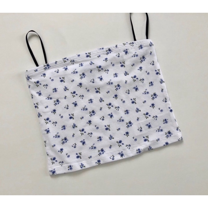 Áo ống áo quây trắng hoa nhí