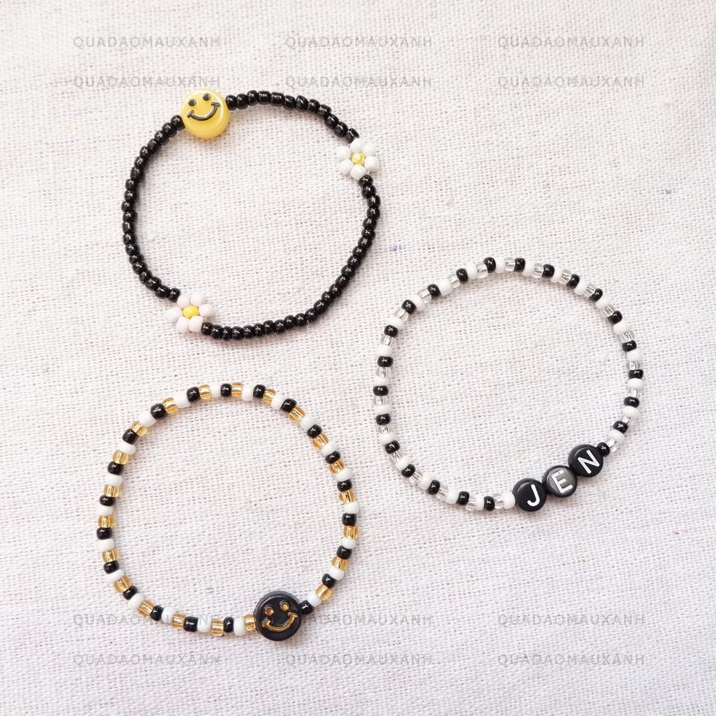 P-1 Vòng hạt cườm chữ cái phối màu và tên theo yêu cầu #letter bracelet | BigBuy360 - bigbuy360.vn