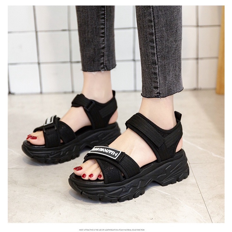 (3 Màu Video) Sandal Nữ 2 Quai Đế Màu 4cm , Dây Dù Cực Bền, Hot Trend Bán Chạy 2020