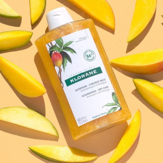 Klorane Nutrition Mango Butter Shampoo - Dầu Gội Chiết Xuất Xoài Dưỡng Ẩm Mượt Cho Tóc Khô Xơ 400ml