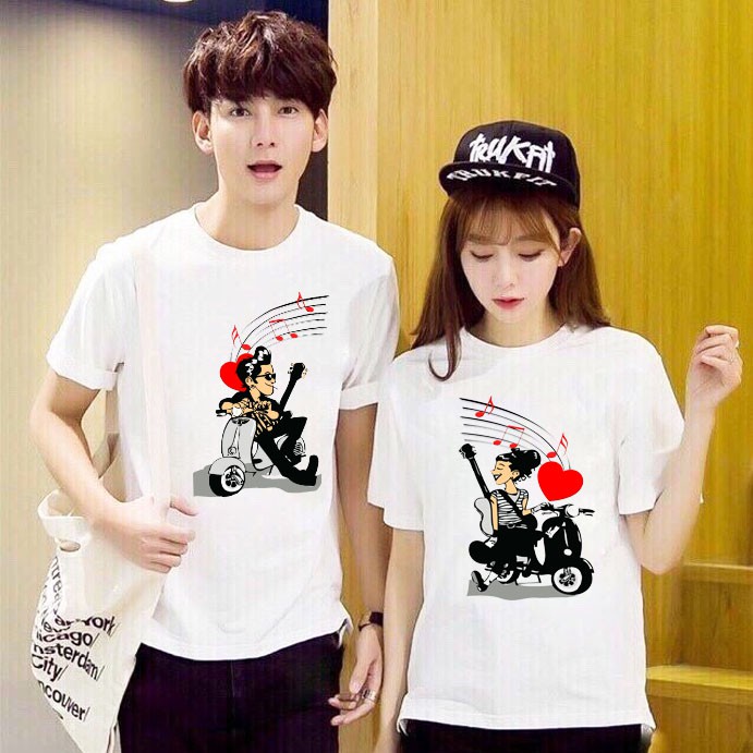 Áo thun Cặp Đôi Nam Nữ Couple Valentine AZ - Form Rộng BIGSIZE M524