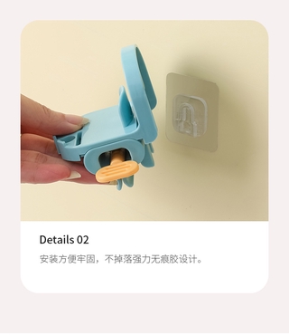 High-quality and convenient toothbrush holder with toothpaste squeezer.
