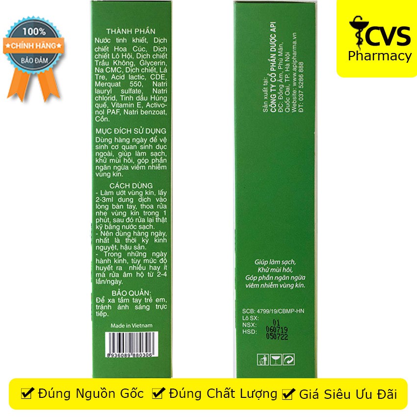 Dung Dịch Vệ Sinh Phụ Nữ Ocimum - Chiết Xuất Từ Húng Quế 100ml API - cvspharmacy